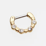 Detail View 2 of Golden Elan Multi-Gem Septum Clicker-Clear Gem