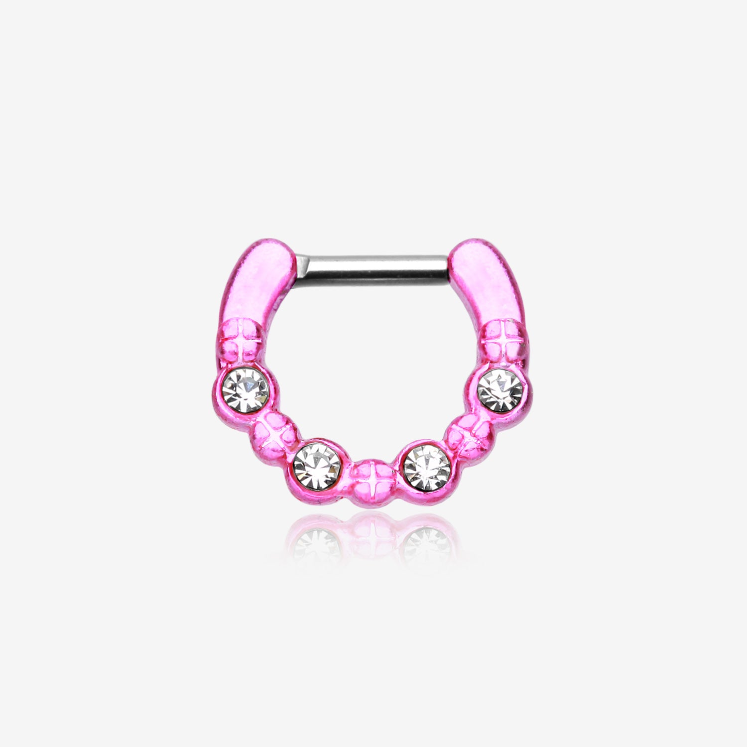 Colorline Elan Multi-Gem Septum Clicker-Pink/Clear