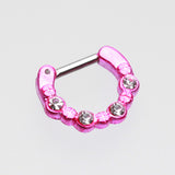 Detail View 2 of Colorline Elan Multi-Gem Septum Clicker-Pink/Clear