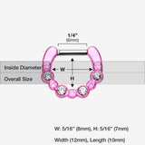Detail View 1 of Colorline Elan Multi-Gem Septum Clicker-Pink/Clear
