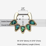 Detail View 1 of Golden Opal Quinary Spear Septum Clicker-Black
