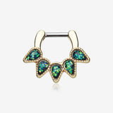 Golden Opal Quinary Spear Septum Clicker-Black