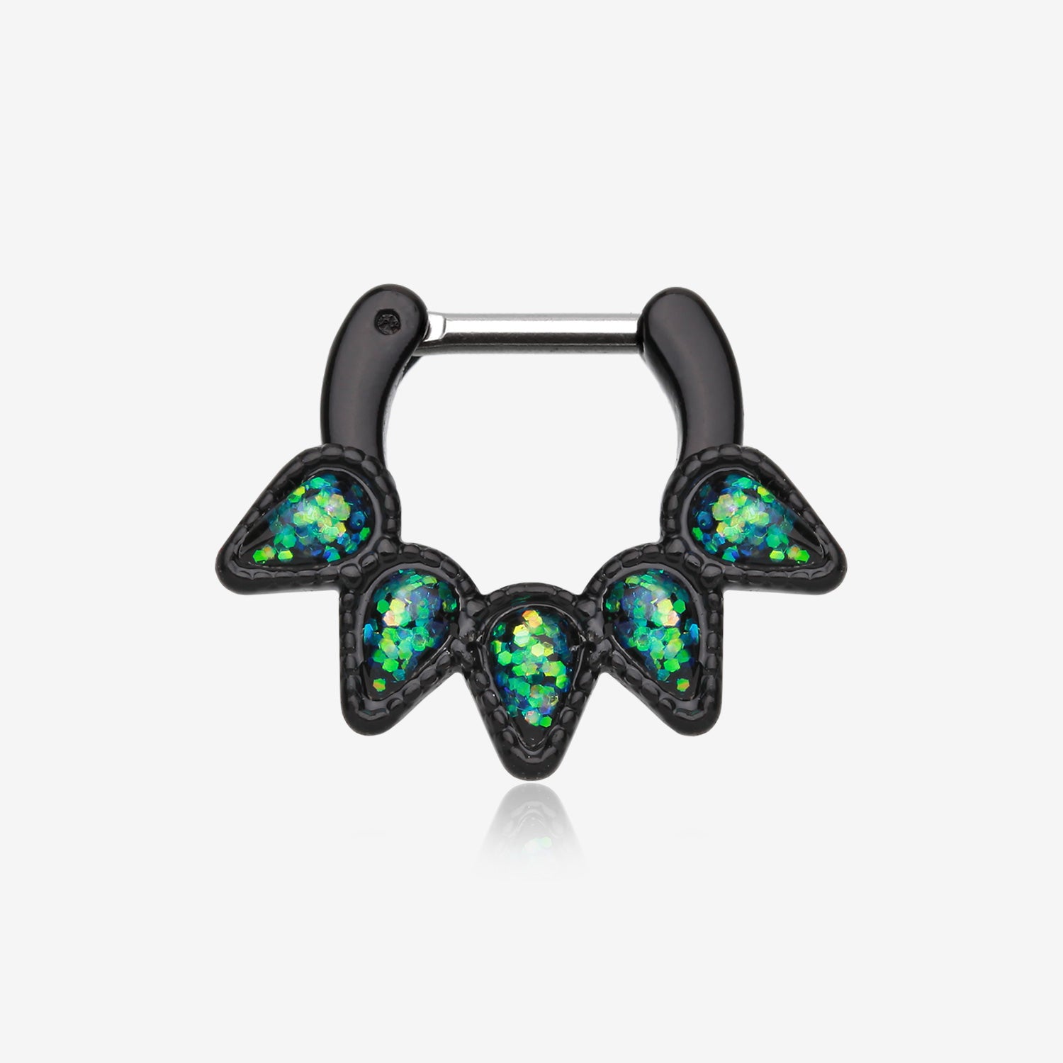 Colorline Opal Quinary Spear Septum Clicker-Black