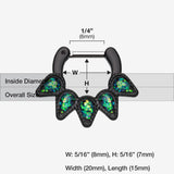 Detail View 1 of Colorline Opal Quinary Spear Septum Clicker-Black