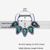 Detail View 1 of Colorline Opal Quinary Spear Septum Clicker-Purple/Black