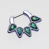 Detail View 2 of Colorline Opal Quinary Spear Septum Clicker-Purple/Black