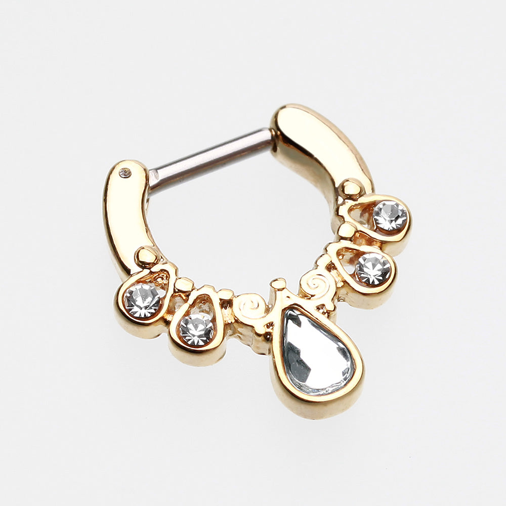 Detail View 2 of Golden Radiant Kao Septum Clicker-Clear Gem