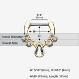 Detail View 1 of Golden Radiant Kao Septum Clicker-Clear Gem