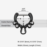 Detail View 1 of Colorline Radiant Kao Septum Clicker-Black/Clear