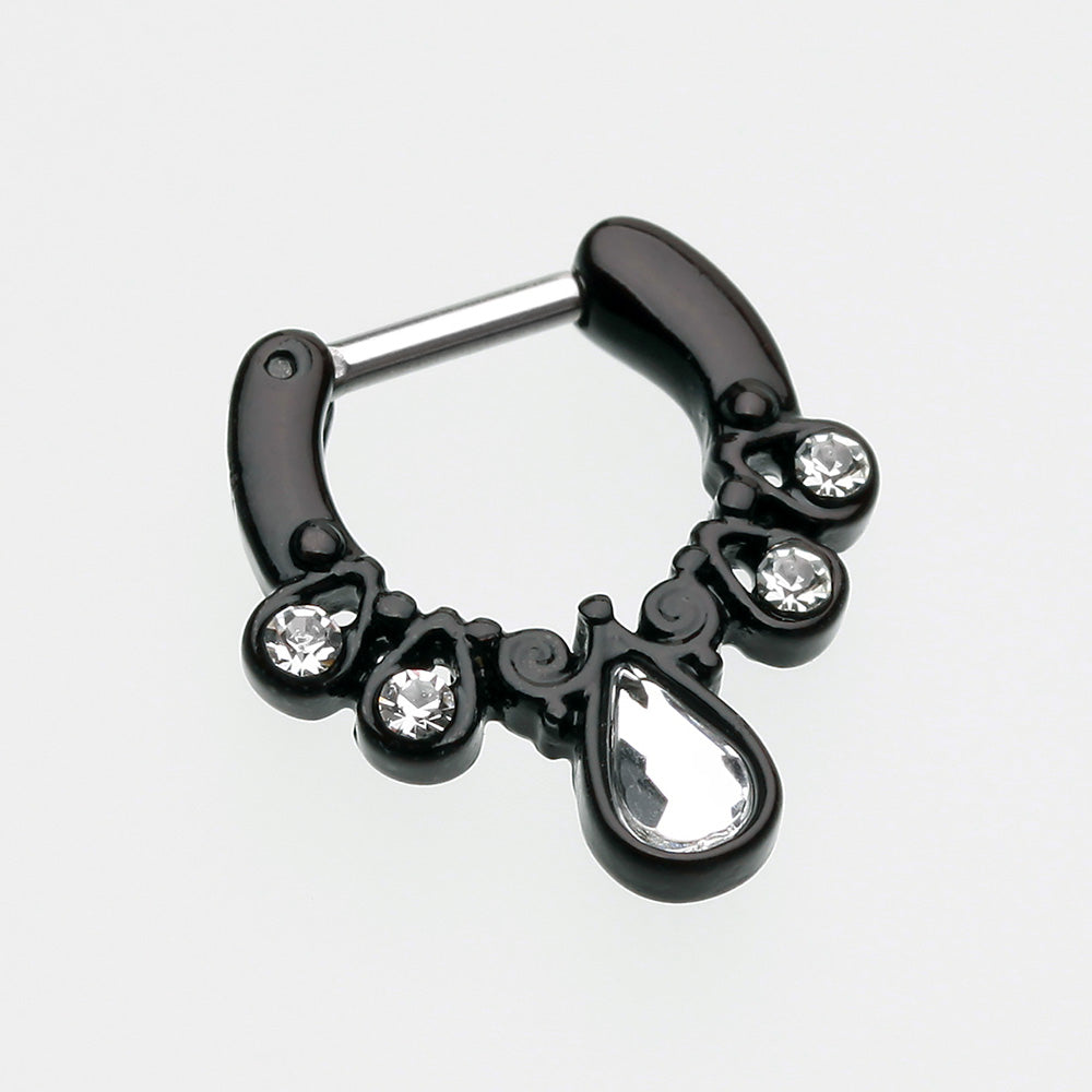 Detail View 2 of Colorline Radiant Kao Septum Clicker-Black/Clear
