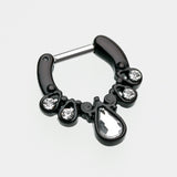 Detail View 2 of Colorline Radiant Kao Septum Clicker-Black/Clear