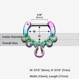 Detail View 1 of Colorline Radiant Kao Septum Clicker-Rainbow/Clear