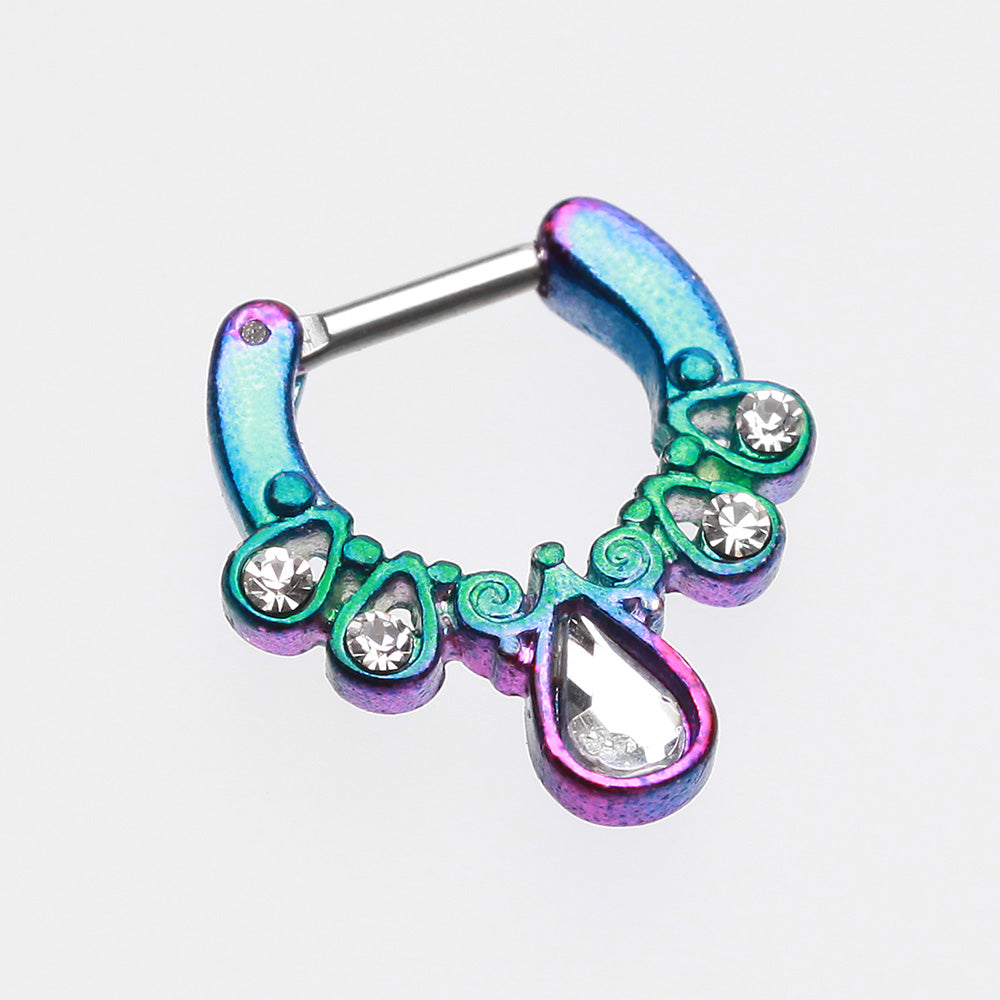 Detail View 2 of Colorline Radiant Kao Septum Clicker-Rainbow/Clear