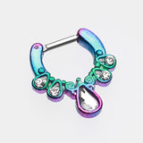 Detail View 2 of Colorline Radiant Kao Septum Clicker-Rainbow/Clear