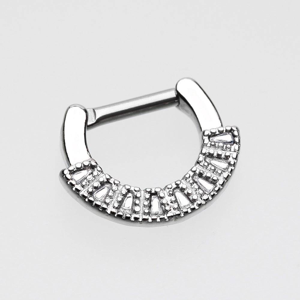 Detail View 2 of Sabre Arc Septum Clicker-Clear Gem