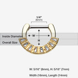 Detail View 1 of Golden Sabre Arc Septum Clicker-Clear Gem