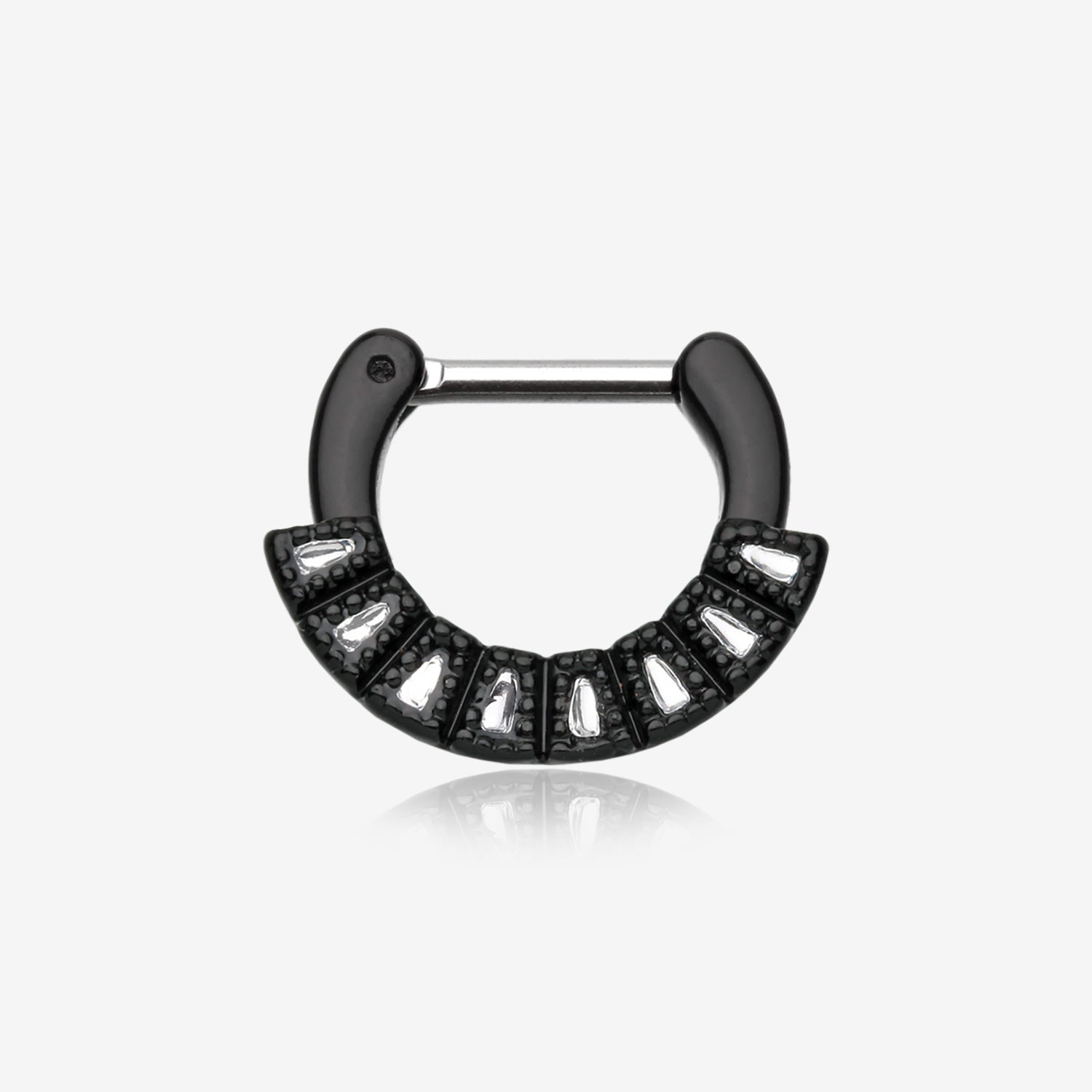 Colorline Sabre Arc Septum Clicker-Black/Clear