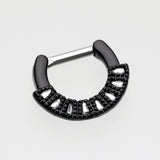 Detail View 2 of Colorline Sabre Arc Septum Clicker-Black/Clear