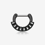 Colorline Sabre Arc Septum Clicker-Black/Clear