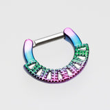 Detail View 2 of Colorline Sabre Arc Septum Clicker-Rainbow/Clear