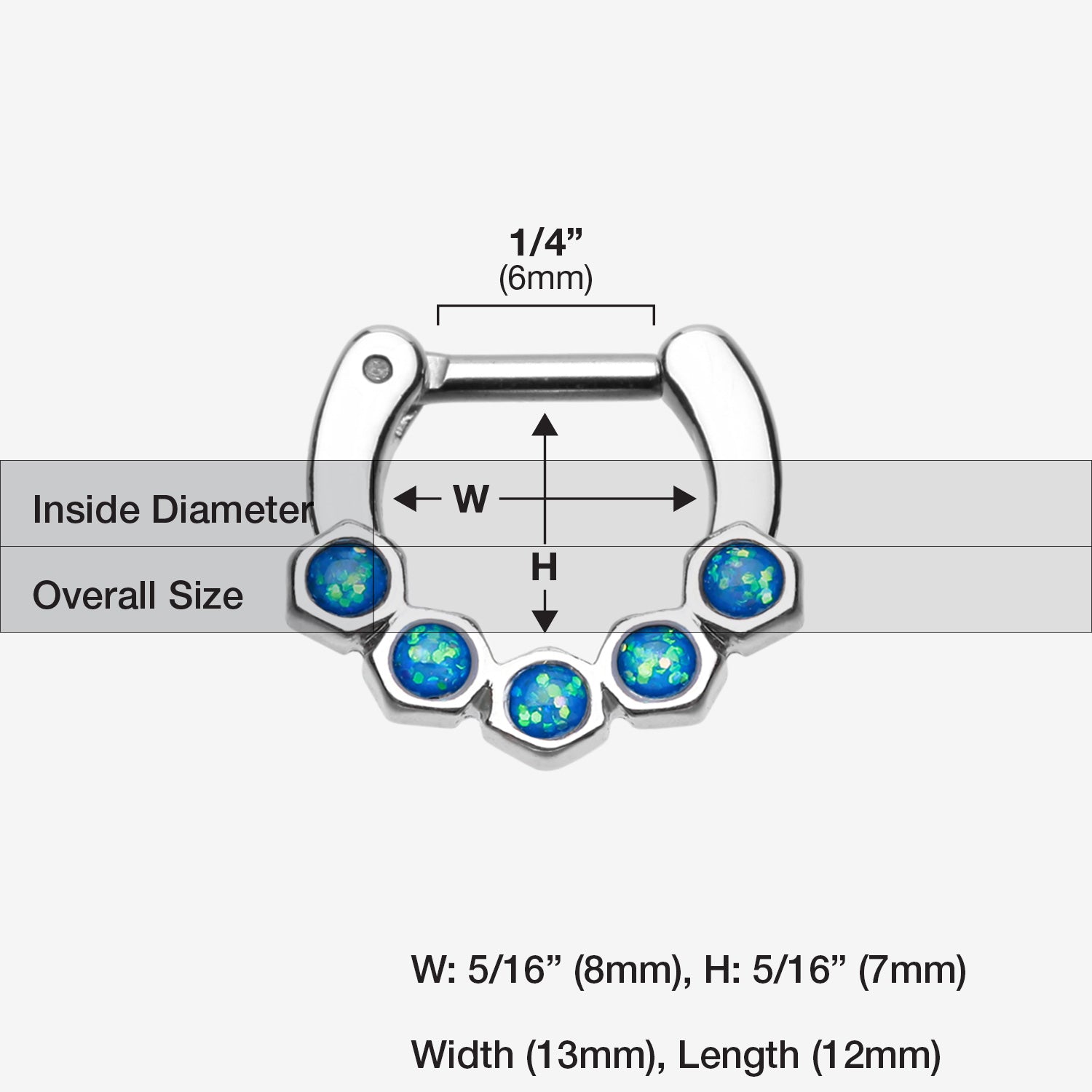 Detail View 1 of Opal Hexa Gemina Septum Clicker-Light Blue