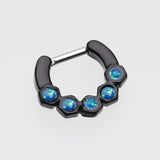 Detail View 2 of Colorline Opal Hexa Gemina Septum Clicker-Black/Light Blue