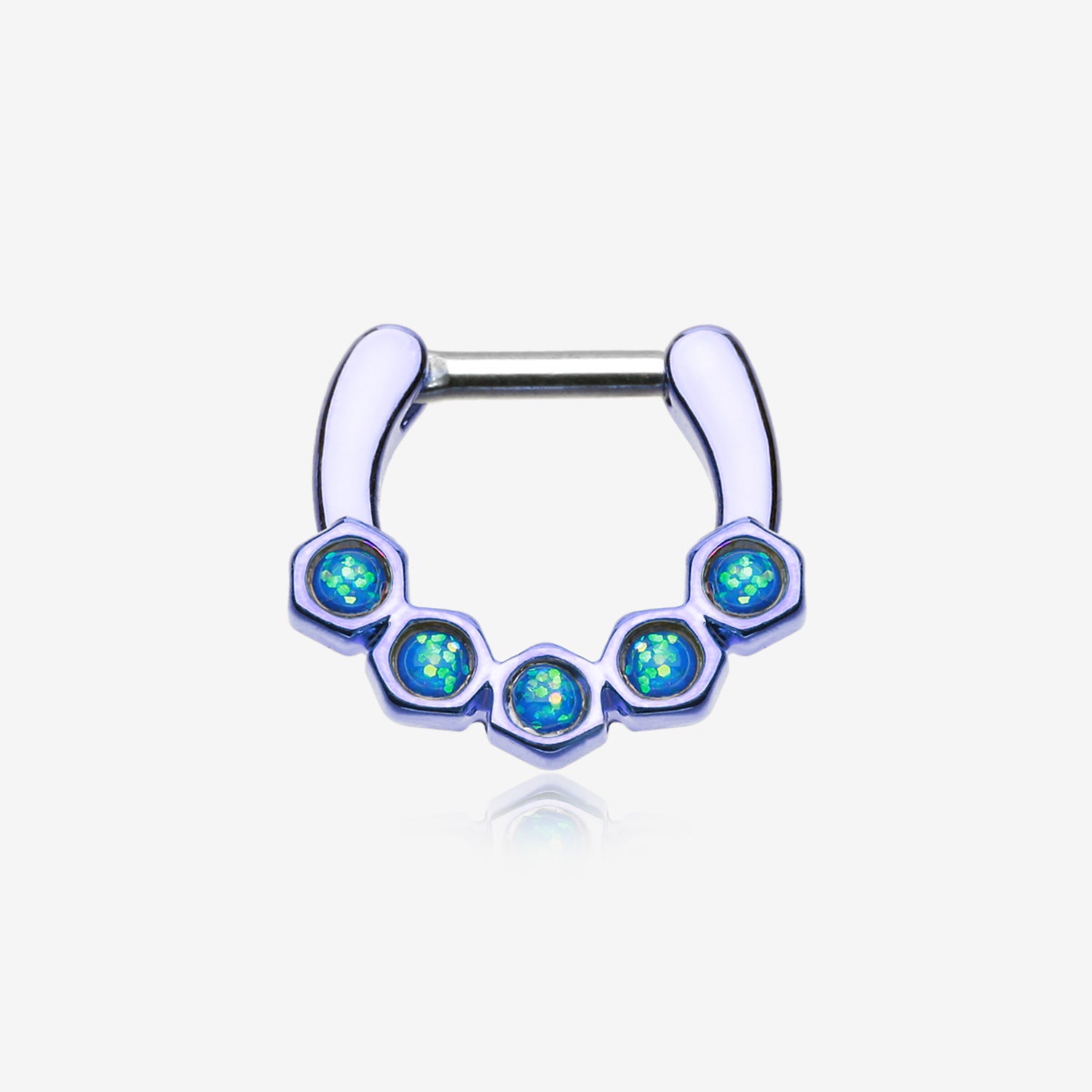 Colorline Opal Hexa Gemina Septum Clicker-Purple/Light Blue