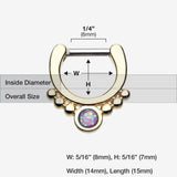 Detail View 1 of Golden Opal Grandiose Septum Clicker-Purple