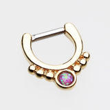 Detail View 2 of Golden Opal Grandiose Septum Clicker-Purple
