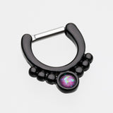 Detail View 2 of Colorline Opal Grandiose Septum Clicker-Black/Purple