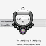 Detail View 1 of Colorline Opal Grandiose Septum Clicker-Black/Purple