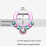 Colorline Gem Grandiose Septum Clicker-Pink/Clear