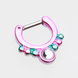 Colorline Gem Grandiose Septum Clicker-Pink/Clear