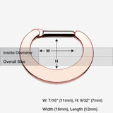 Detail View 1 of Rose Gold Basic Steel Loop Septum Clicker-Rose Gold