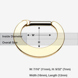 Detail View 1 of Golden Basic Steel Loop Septum Clicker-Gold