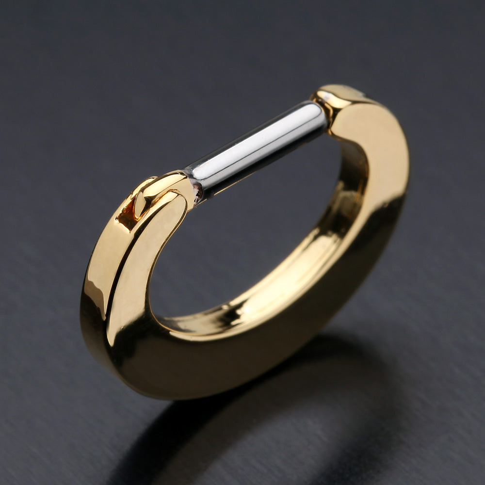Detail View 4 of Golden Basic Steel Loop Septum Clicker-Gold