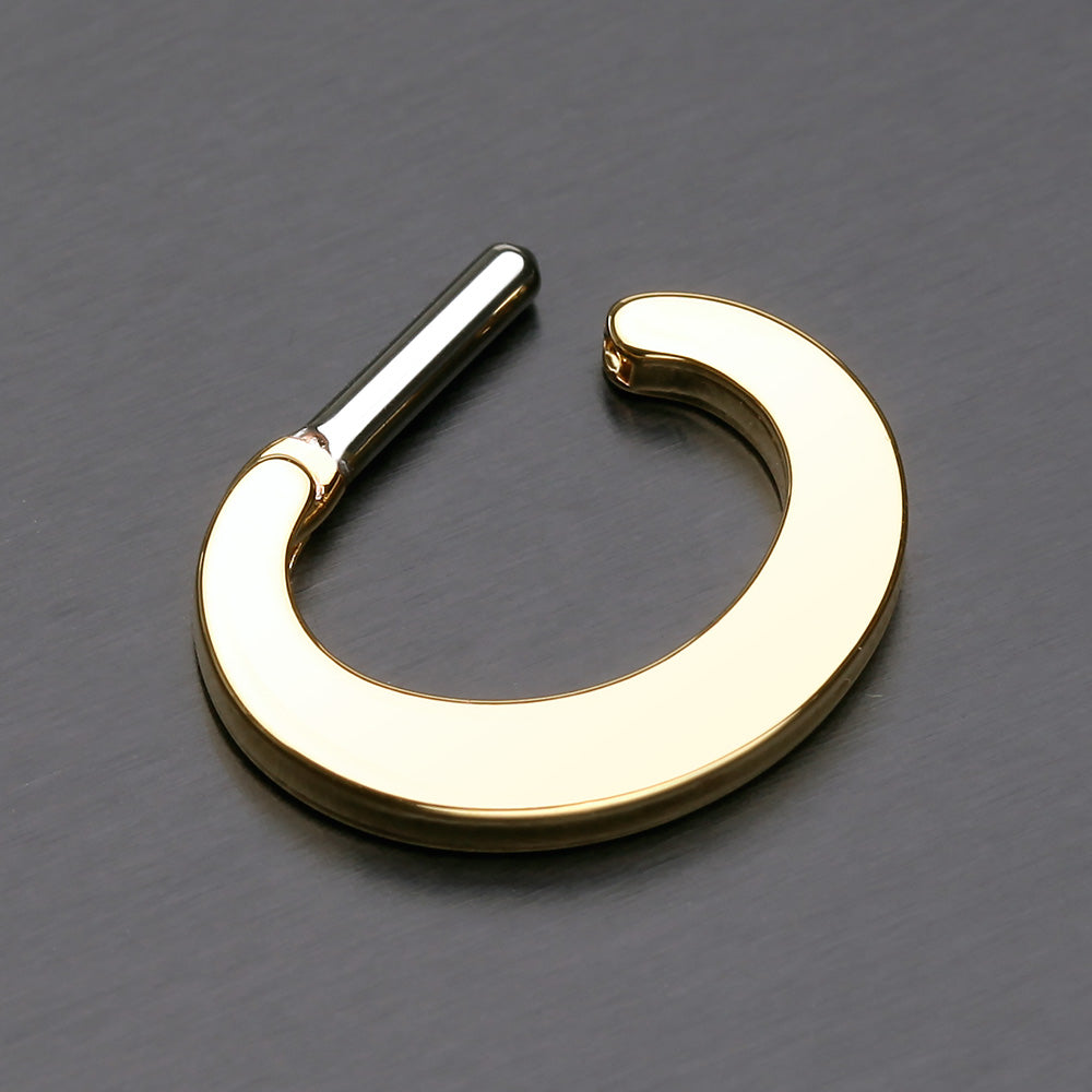 Detail View 3 of Golden Basic Steel Loop Septum Clicker-Gold