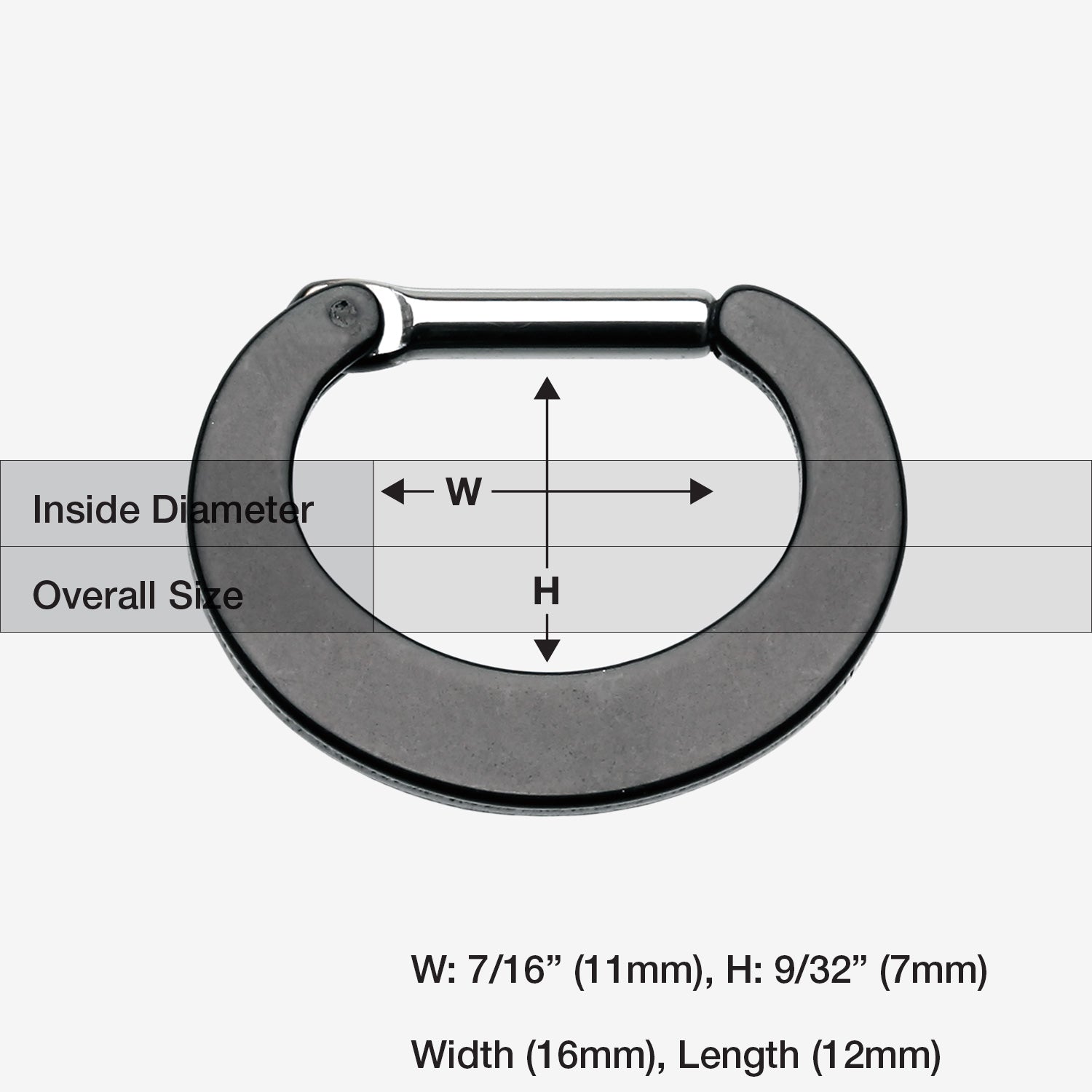 Detail View 1 of Colorline Basic Steel Loop Septum Clicker-Black