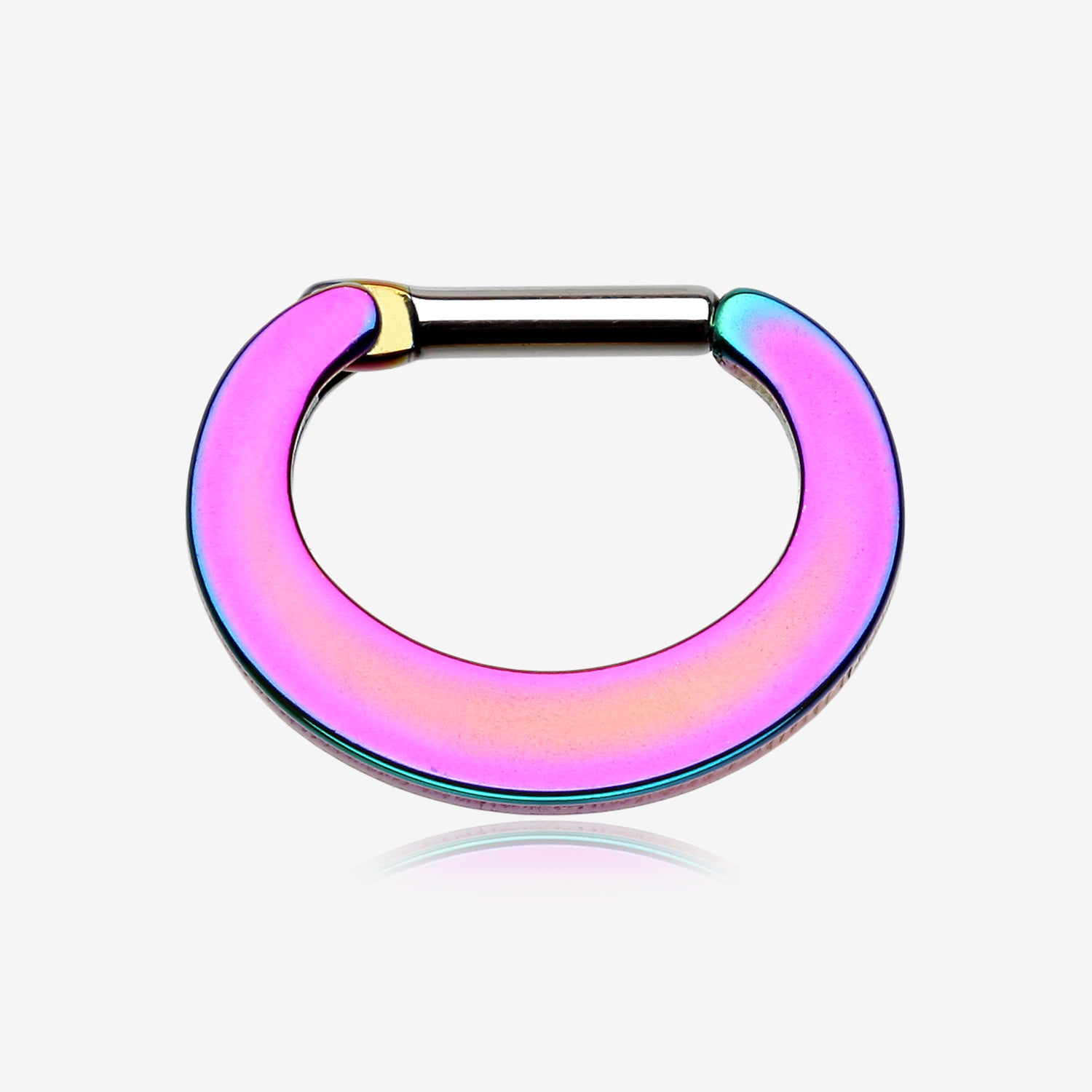 Colorline Basic Steel Loop Septum Clicker-Rainbow