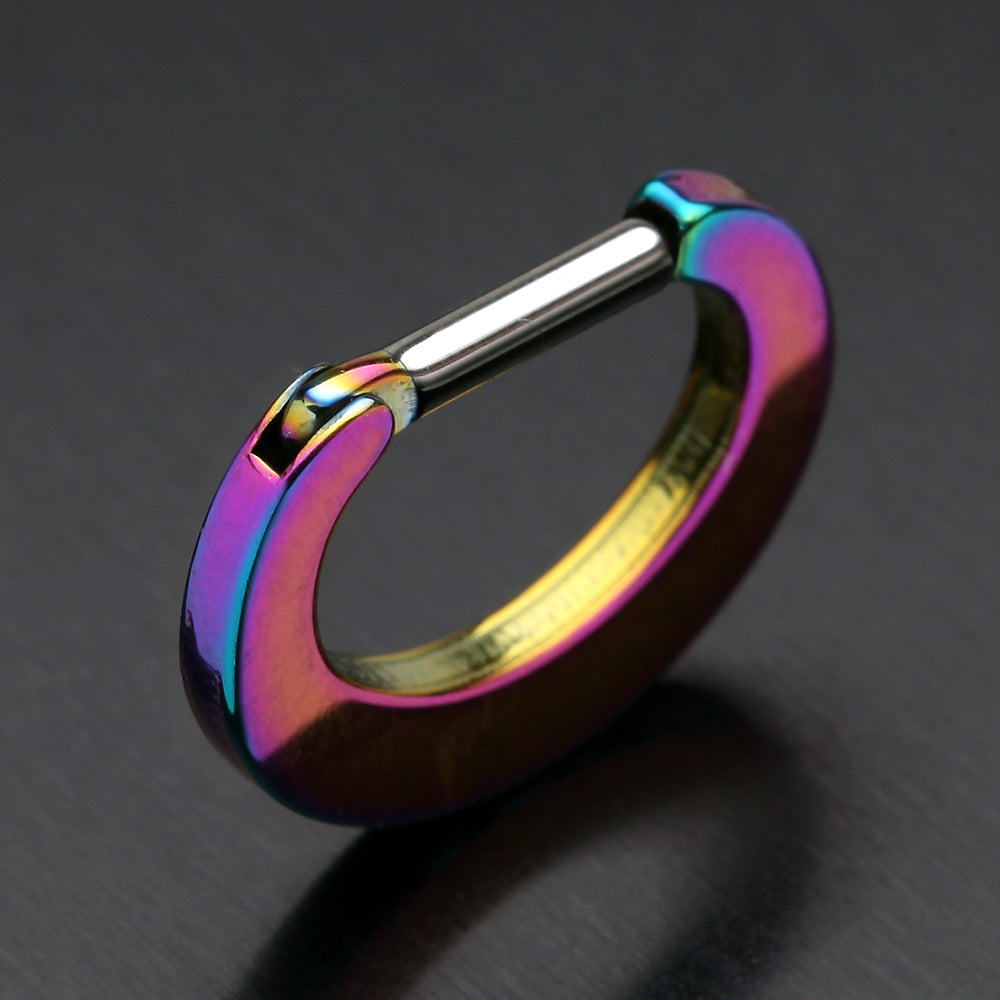 Detail View 4 of Colorline Basic Steel Loop Septum Clicker-Rainbow