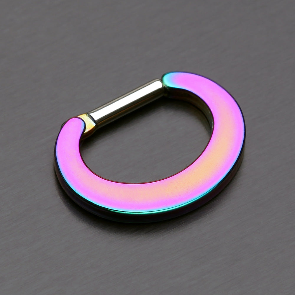 Detail View 2 of Colorline Basic Steel Loop Septum Clicker-Rainbow