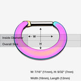 Detail View 1 of Colorline Basic Steel Loop Septum Clicker-Rainbow