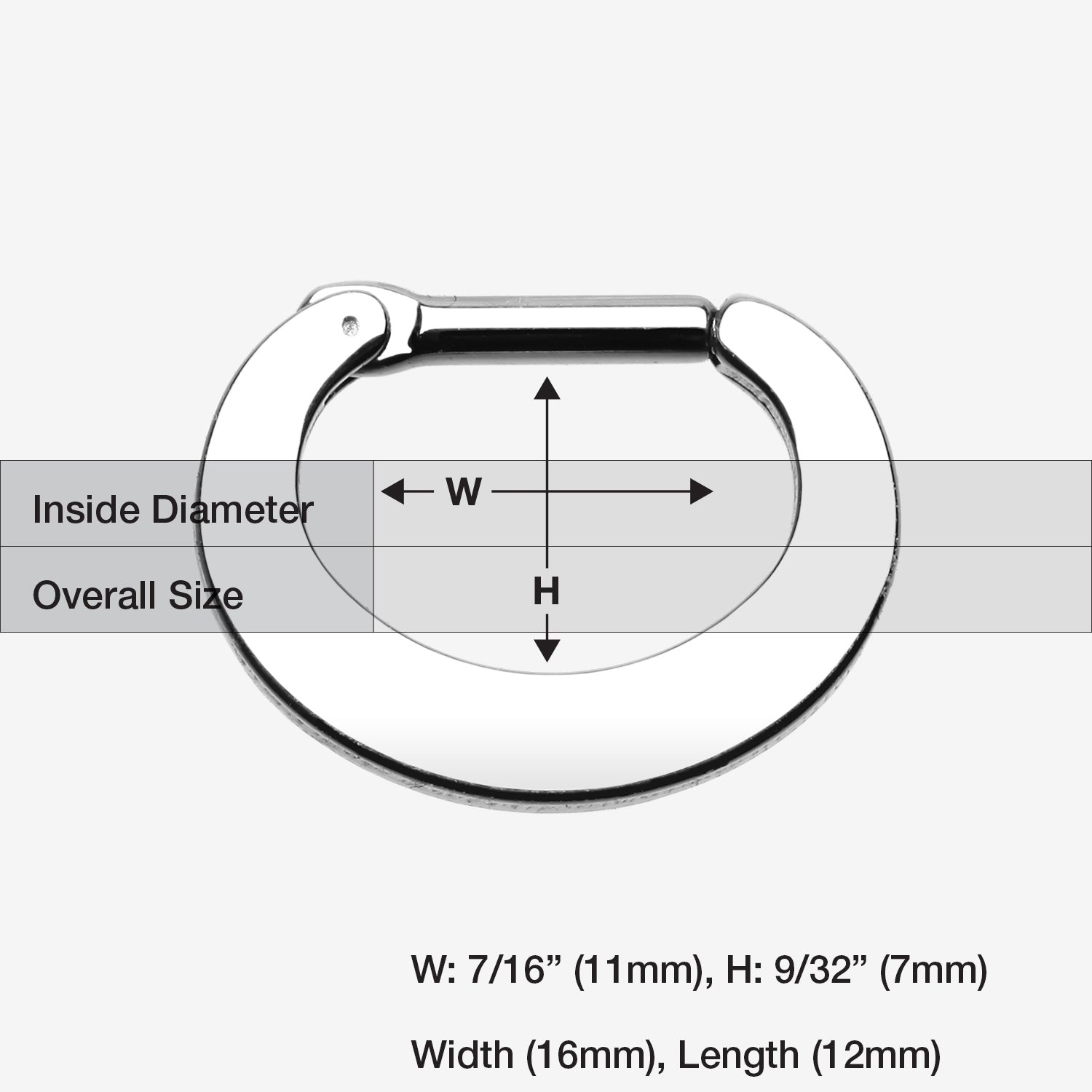 Detail View 1 of Basic Steel Loop Septum Clicker-Steel