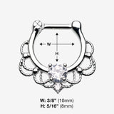 Detail View 1 of Turan Sparkle Septum Clicker Ring-Clear Gem