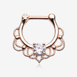 Rose Gold Turan Sparkle Septum Clicker Ring