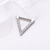 Detail View 1 of Urban Chevron Arrow Geometric Triangle Multi-Gem Clicker Hoop Ring-Clear Gem