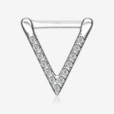 Urban Chevron Arrow Geometric Triangle Multi-Gem Clicker Hoop Ring
