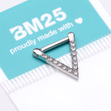 Detail View 3 of Urban Chevron Arrow Geometric Triangle Multi-Gem Clicker Hoop Ring-Clear Gem