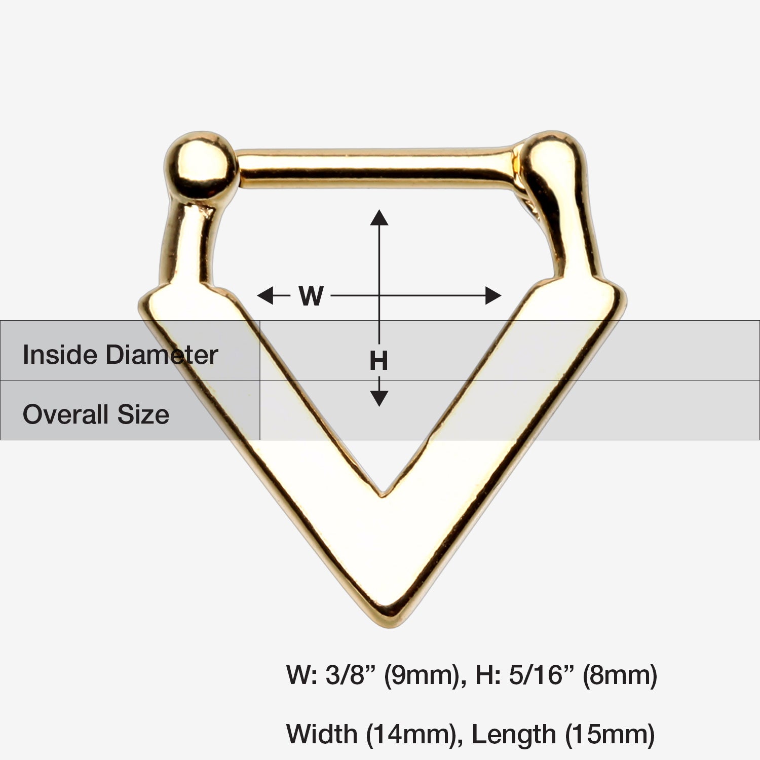 Detail View 1 of Golden Urban Chevron Arrow Septum Clicker