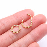 Detail View 2 of Golden Classic Chain Link Clicker Hoop Ring